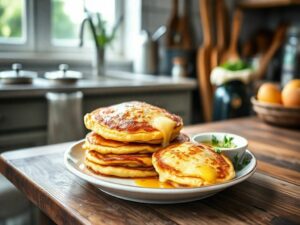 Delícias de Panqueca Low Carb com Queijo e Presunto
