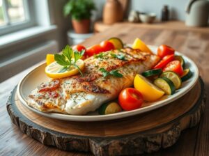 Receita de Peixe Assado Low Carb com Legumes Delícia